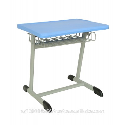 High quality Modern school color single seater plastic desk for students with box